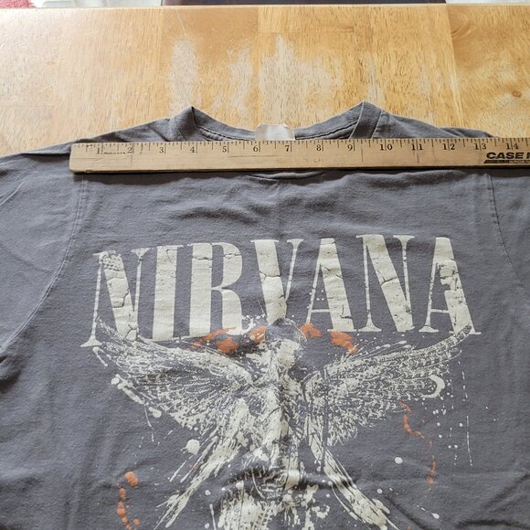 Small Vintage Nirvana In Utero Grey Graphic Concert T Shirt - Picture 4 of 7
